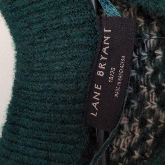 NWT Lane Bryant Green Fair Isle Crew Neck Sweater - Women's Size 18/20 - Picture 4 of 7